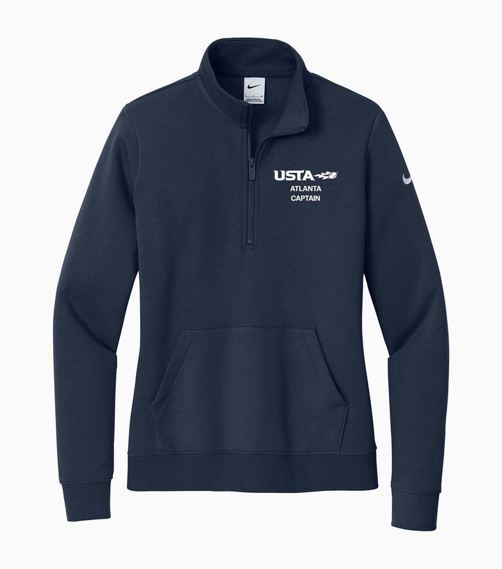 Ladies Club Fleece Sleeve Swoosh 1/2-Zip
