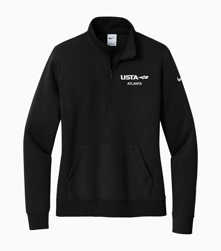 Ladies Club Fleece Sleeve Swoosh 1/2-Zip