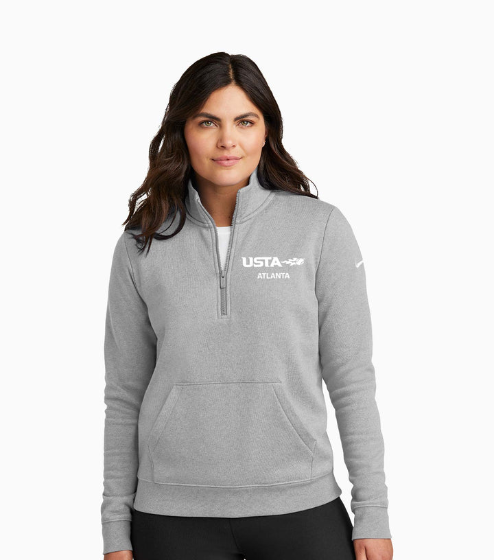 Ladies Club Fleece Sleeve Swoosh 1/2-Zip
