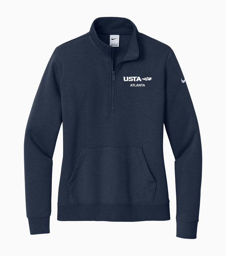 Ladies Club Fleece Sleeve Swoosh 1/2-Zip