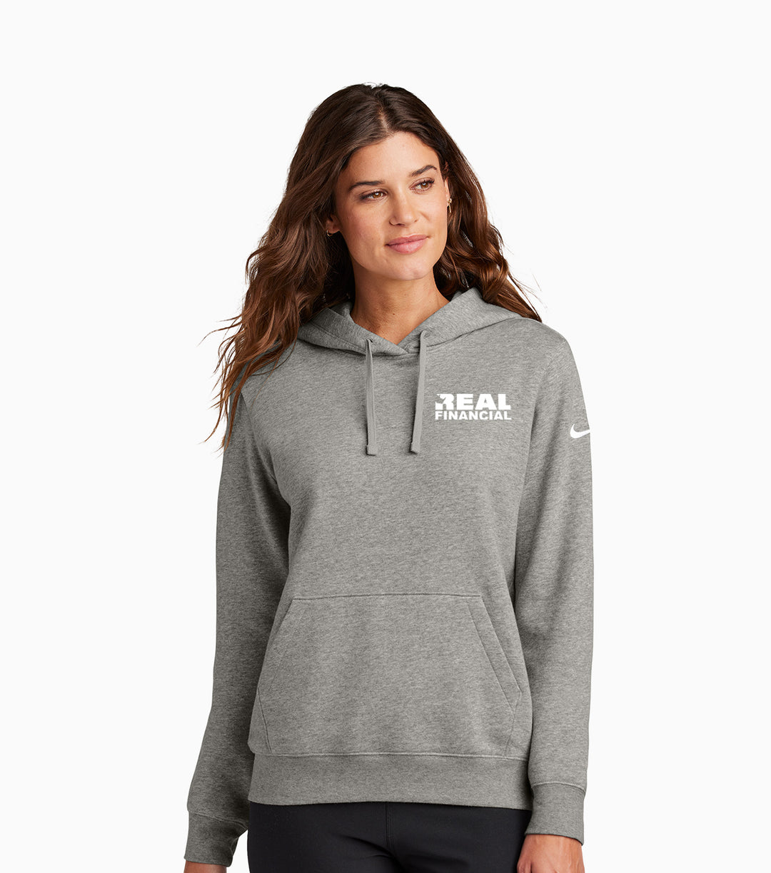 Ladies Club Fleece Sleeve Swoosh Pullover Hoodie