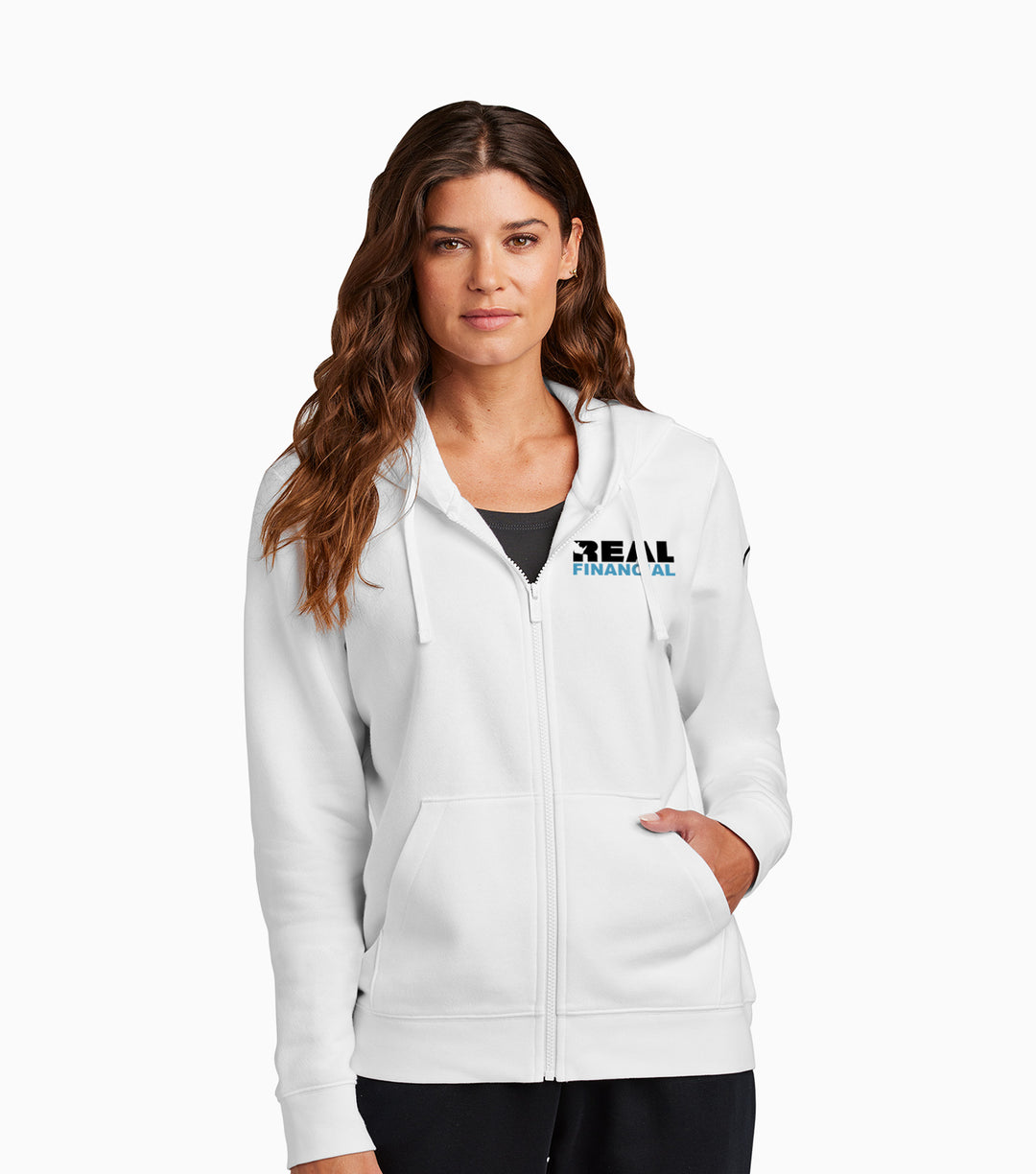Ladies Club Fleece Sleeve Swoosh Full-Zip Hoodie