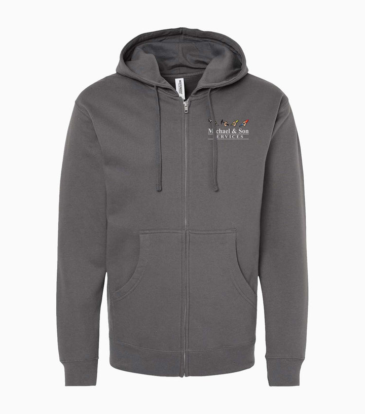Unisex Midweight Full-Zip Hooded Sweatshirt