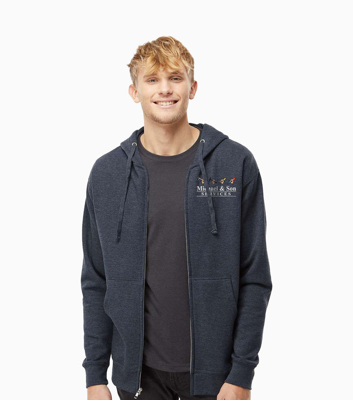 Unisex Midweight Full-Zip Hooded Sweatshirt