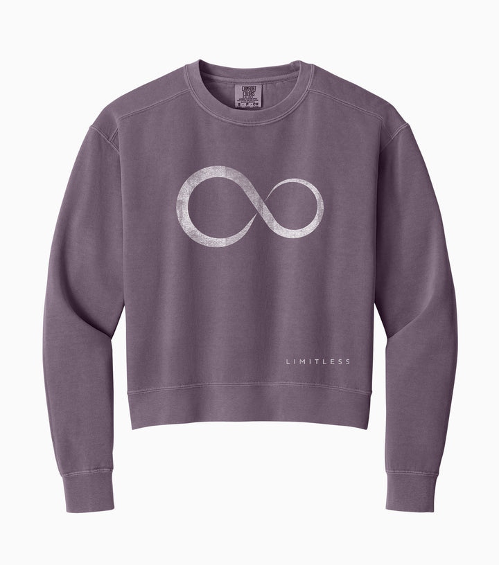 Ladies Mid-Length Faded Crewneck