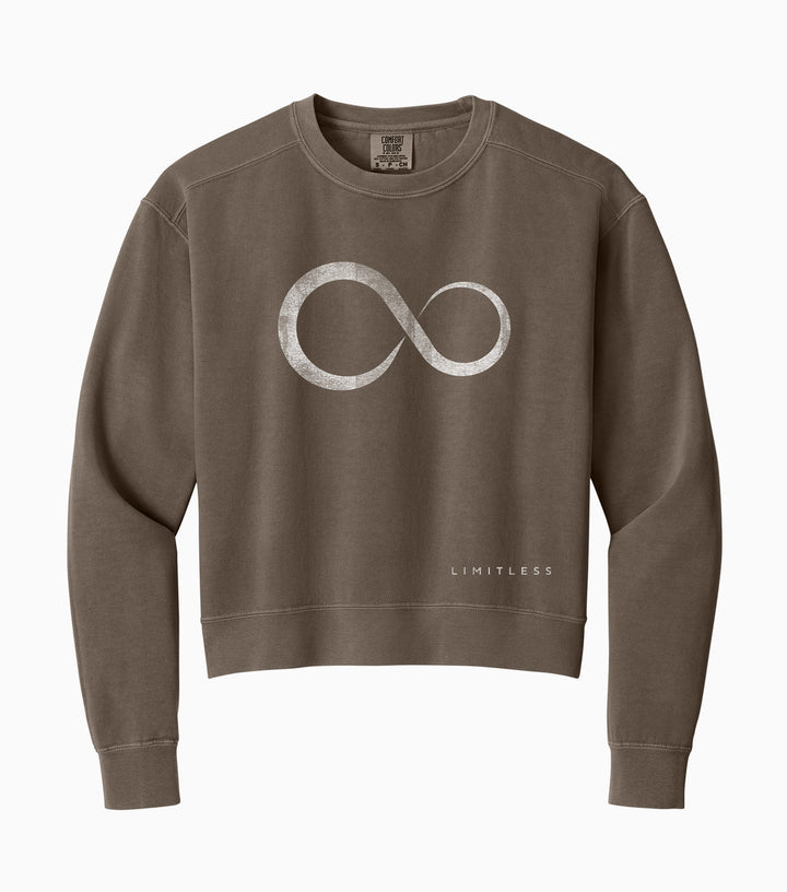 Ladies Mid-Length Faded Crewneck