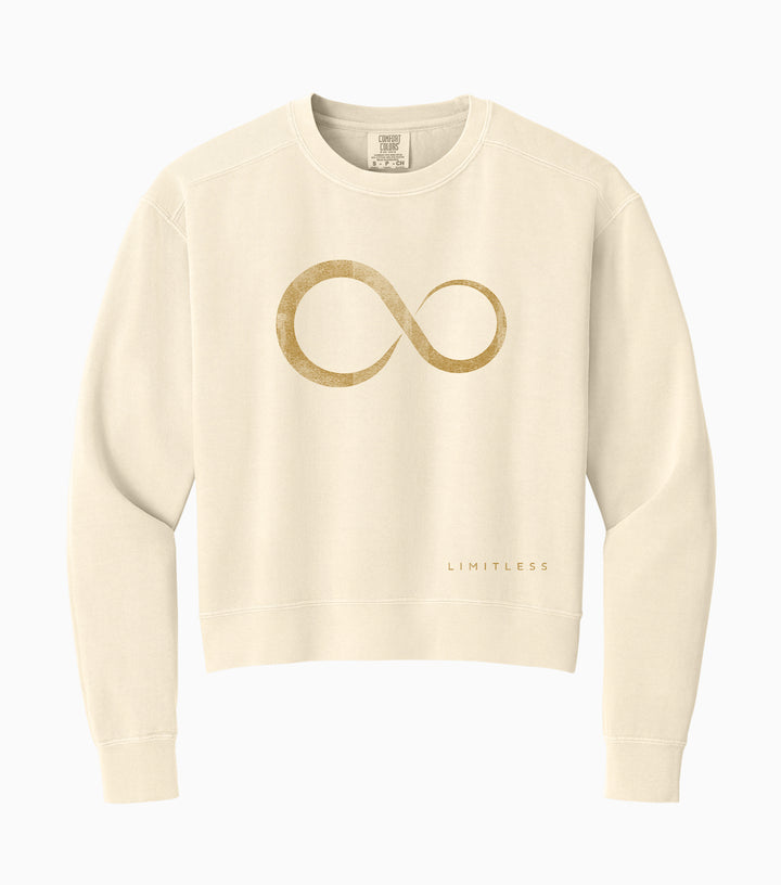 Ladies Mid-Length Faded Crewneck