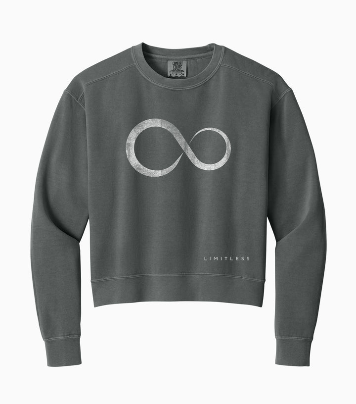 Ladies Mid-Length Faded Crewneck